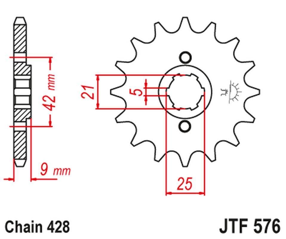 Jt Zębatka Przednia 576 17 Yamaha Xt 350 '85-00' 57617Jt Łańc. 428 -2