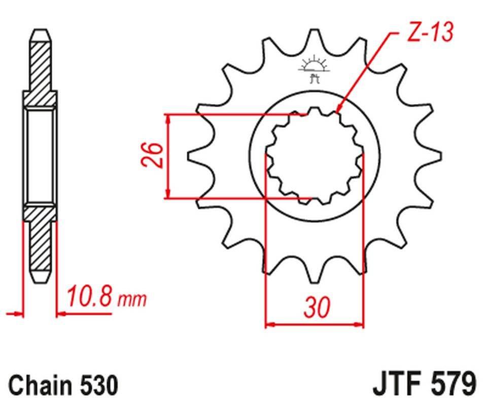 Jt Zębatka Przednia 579 14 Yamaha R1/ Fj 1200/ Xjr 57914Jt Łańc. 530