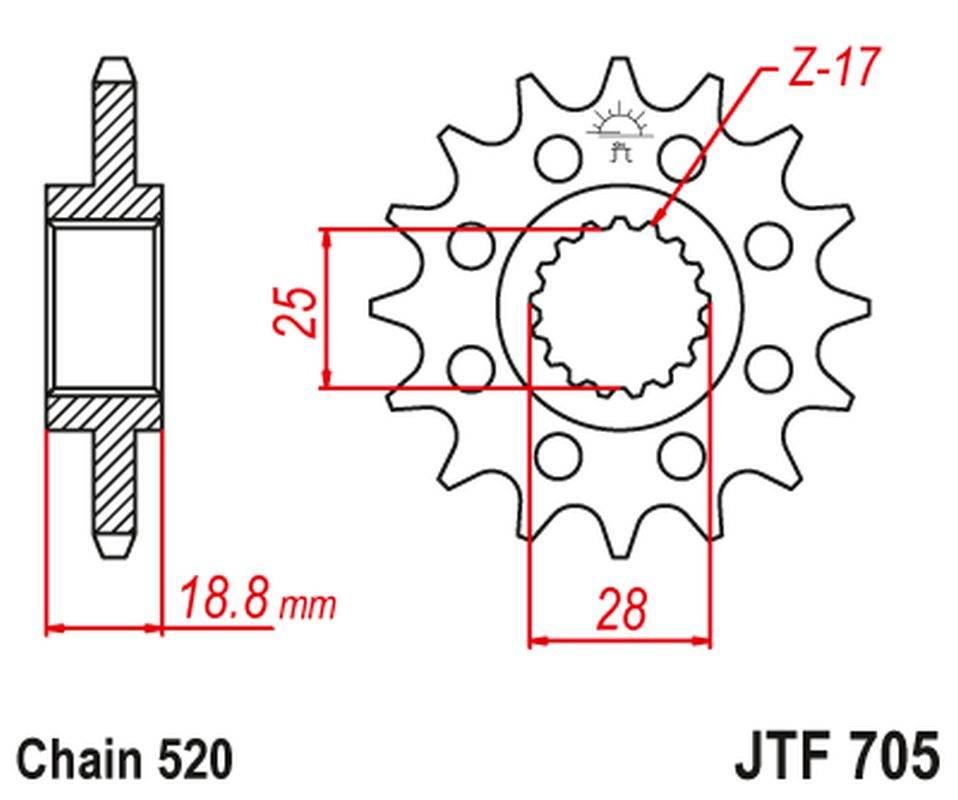 Jt Zębatka Przednia 2098 15 Aprilia 1000 Rsv '98-09' 209815Jt Łańc. 520