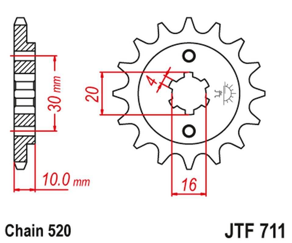 Jt Zębatka Przednia 720 13 Cagiva 125 W8/Freccia/Planet/Mito/Rapror '85-10'