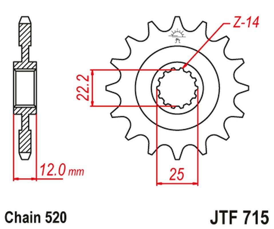 Jt Zębatka Przednia 2102 13 Gas Gas Ec 125/200/250/300/400/450/515 '00-18'