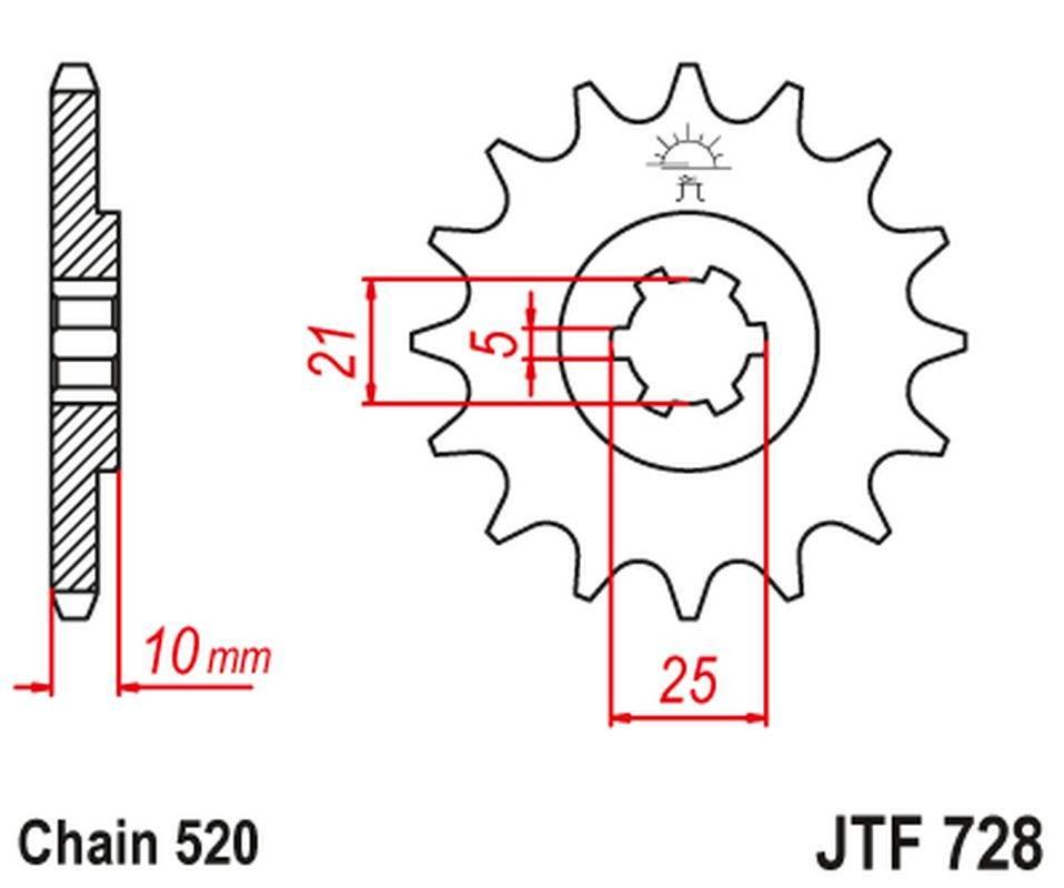 Jt Zębatka Przednia 726 16 Cagiva 500/600 River, Canyon W 16 72616Jt Łańc