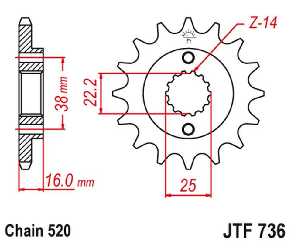 Jt Zębatka Przednia 490 13 Ducati Monster 600/750/900 49013Jt Łańc. 520