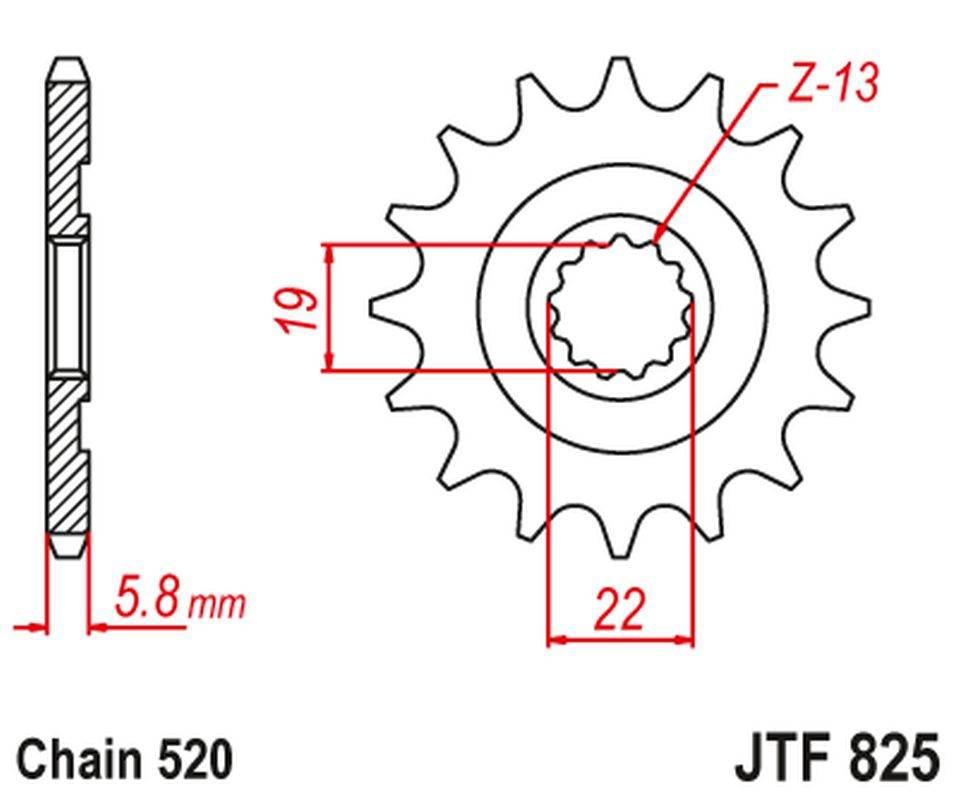 Jt Zębatka Przednia 825 13 Husqvarna Tc/Te/Txc 250/310 '09-13' 82513Jt Łańc