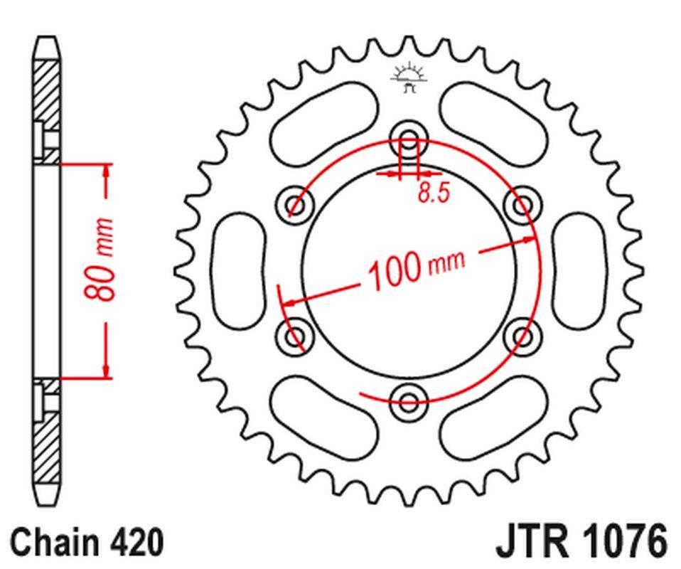 Jt Zębatka Tylna 4429 52 Rieju 50 Spike '02-05', Tango '03-05' 442952Jt Łań