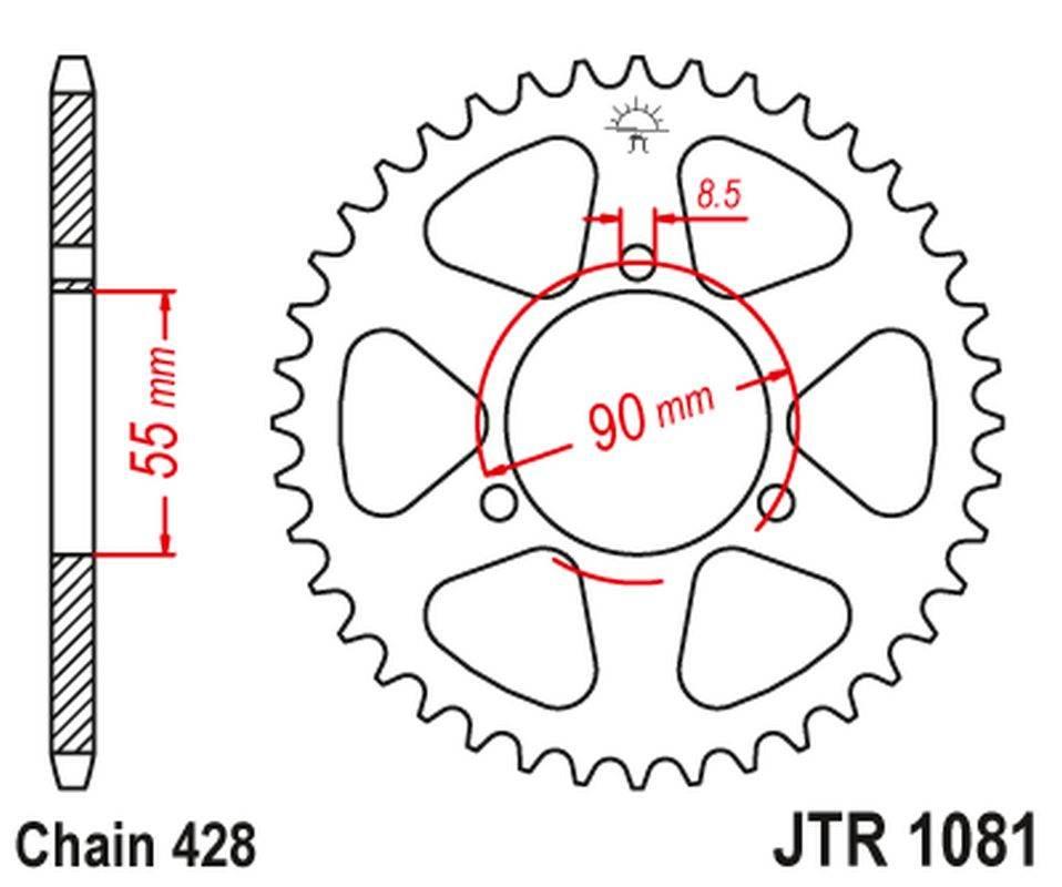 Jt Zębatka Tylna 4612 46 Rieju 125 Rs2 Naked/Matrix/Pro '06-10' 461246Jt Ła