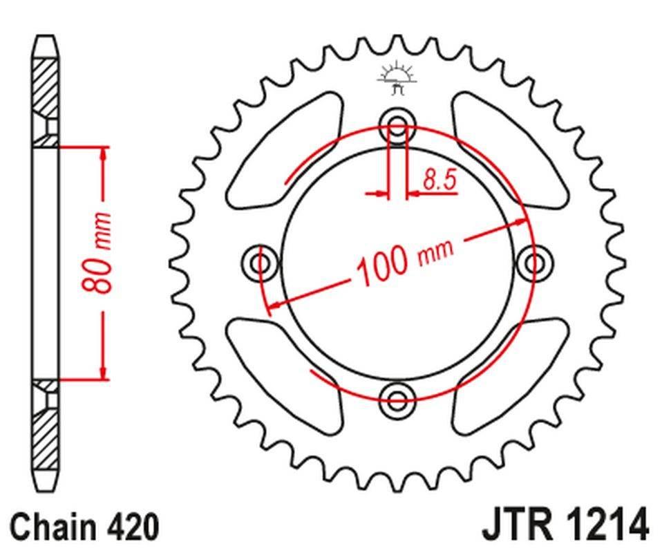 Jt Zębatka Tylna 238 46 Honda Crf 70 '04-12'; Crf 110 '13-21', Xr 70/80 '97