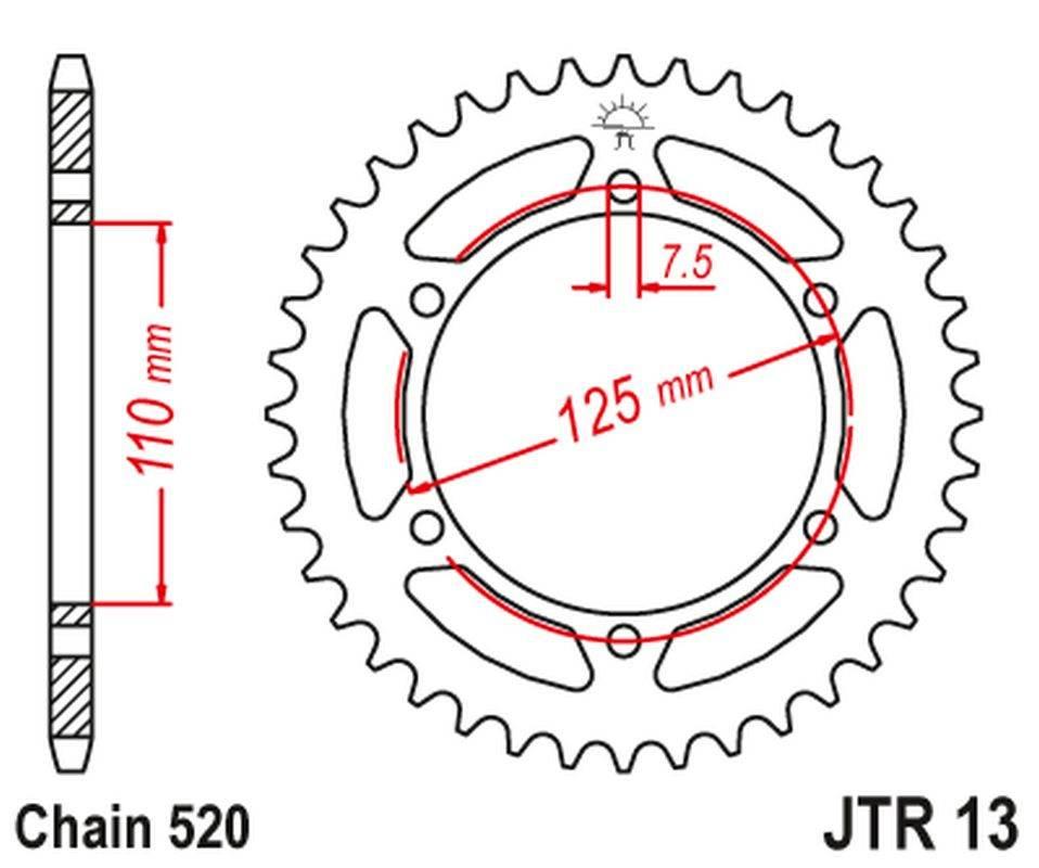 Jt Zębatka Tylna 4357 44 Honda Cbr 600F '99-'00 Pc35 +1 435744Jt Łańc. 525