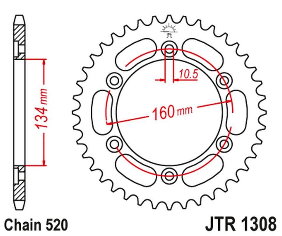 Jt Zębatka Tylna 4400 42 Honda Cbr 600F '01-20', Cbr 900 Rr '00-03', Cbr 10