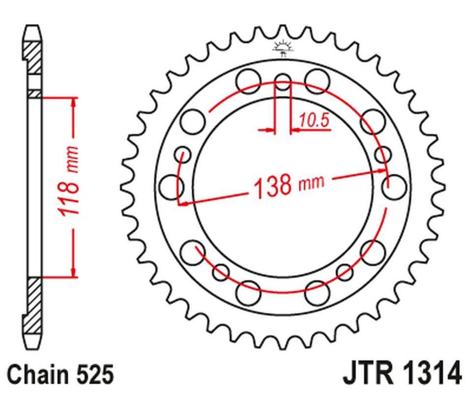 Jt Zębatka Tylna 4343 39 Honda Cbr 400 Nc29 434339Jt Łańc.525 Na Zamówienie