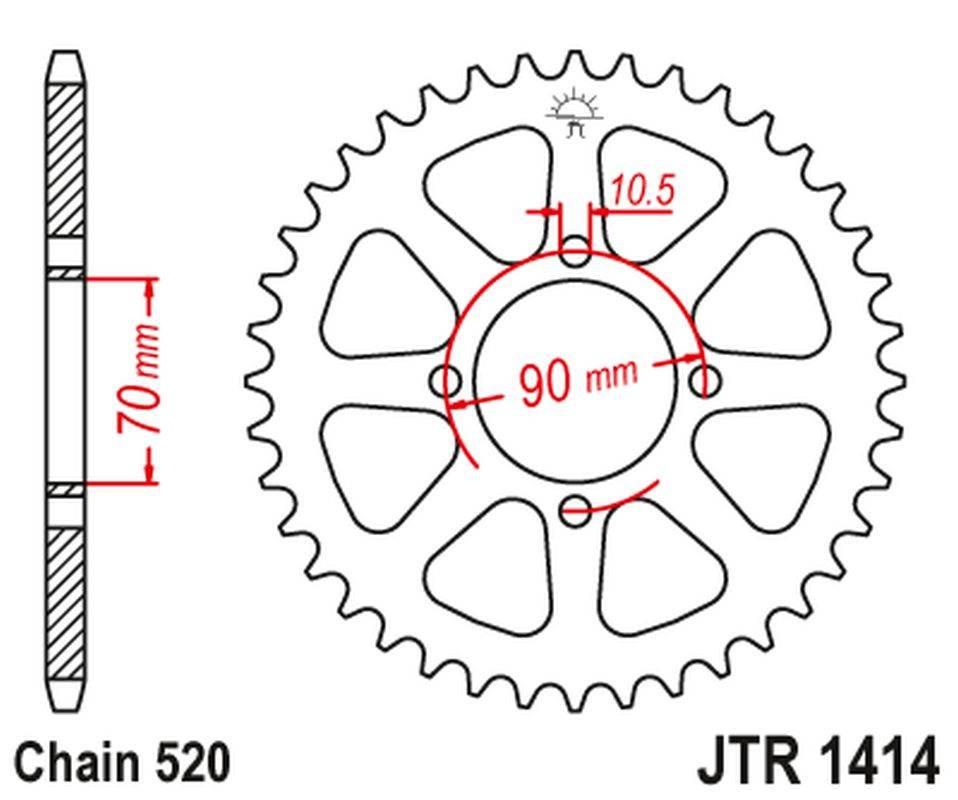 Jt Zębatka Tylna 5302 43 Kawasaki Ksf 250 Mojave '87-04', Kef 300 Lakota '9