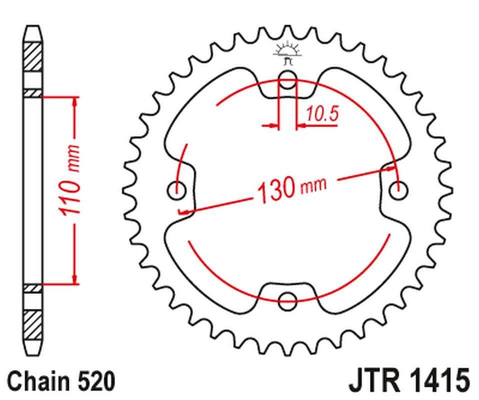 Jt Zębatka Tylna 4303 37 Kawasaki Ksf 450 Kfx 450 '08-14' Atv 430337Jt Łanc