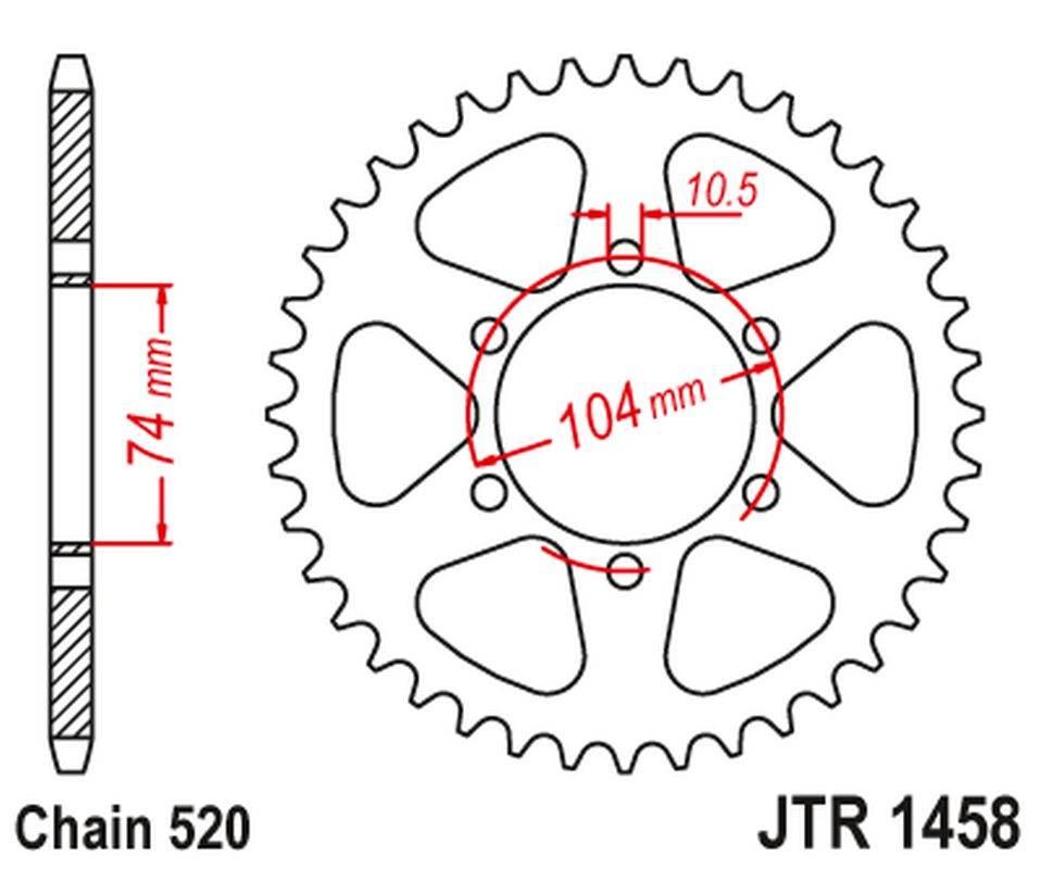 Jt Zębatka Tylna 475 40 Kawasaki Kl 250 '77-78', Ke 250 '77-79' 47540Jt Łań