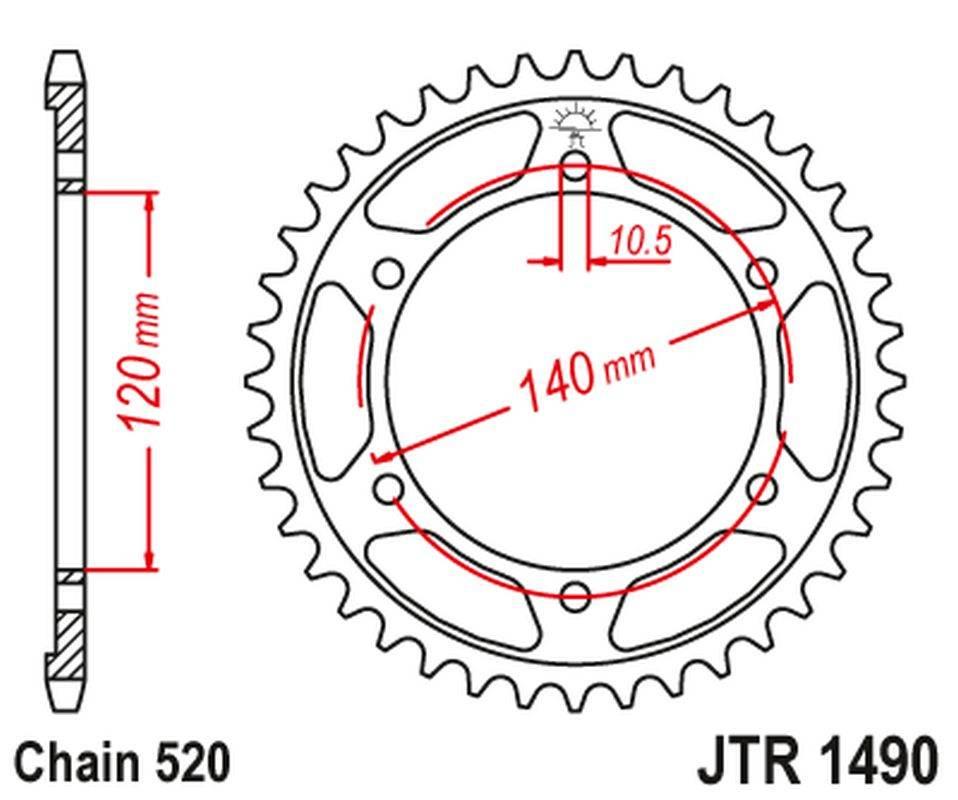 Jt Zębatka Tylna 475 42 Kawasaki Klr 250 84-05 47542Jt Łańc. 520
