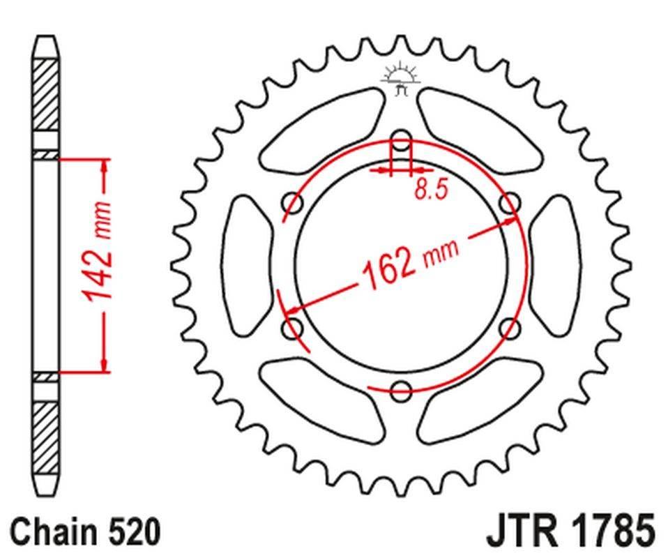Jt Zębatka Tylna Suzuki Pe 175 '80-84' Łańc.520