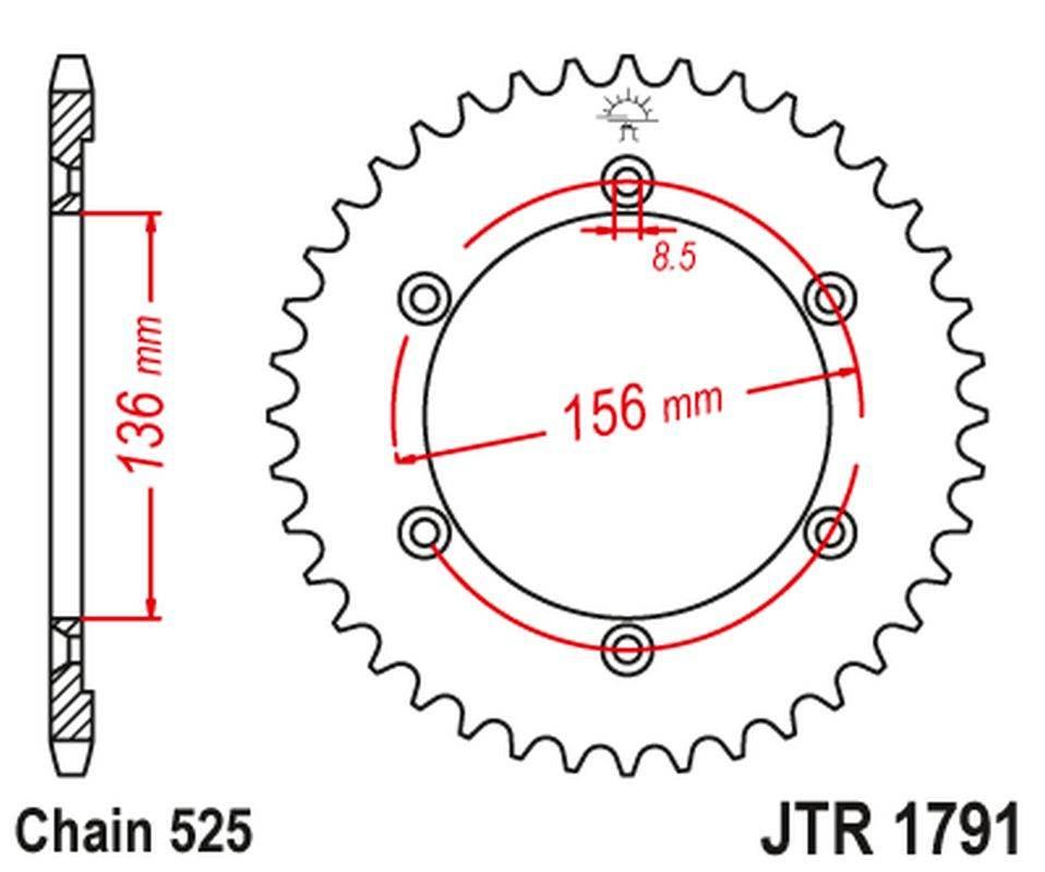 Jt Zębatka Tylna 4365 42 Suzuki Dr 650 Se '96-'12 436542Jt Łańc. 525