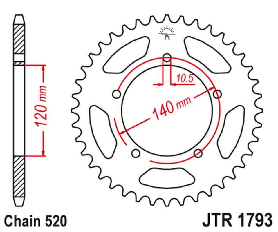 Jt Zębatka Tylna 4397 42 Triumph 865 Boneville/Thruxton '15-'16, Scrambler