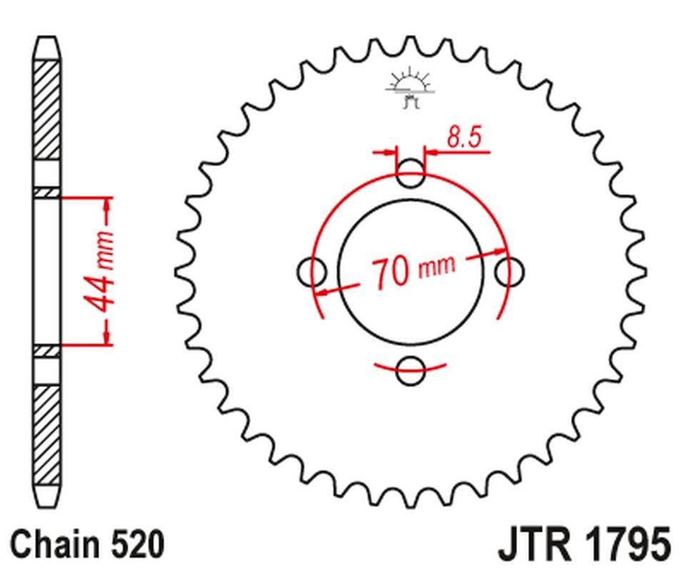 Jt Zębatka Tylna 4493 24 Suzuki Lt80 Quadsport '89-'06 449324Jt Łańc. 520