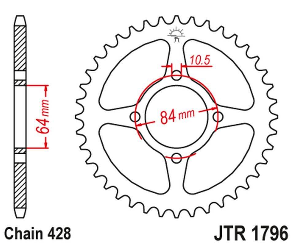 Jt Zębatka Tylna 4467 49 Suzuki Rv 125 Van Van '03-16' 446749Jt Łańc.520