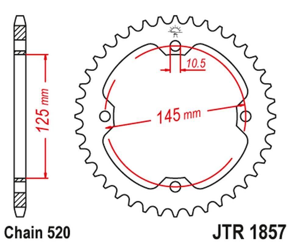 Jt Zębatka Tylna 4588 45 Yamaha Yfz 450R '09-19, Yfm 250/350/450/700 Raptor