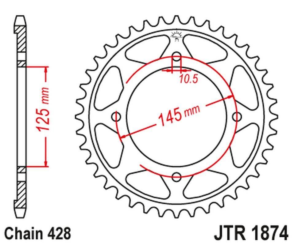 Jt Zębatka Tylna 4482 59 Yamaha Xvs 125 Drag Star '00-04, Xvs 250 Drag Star