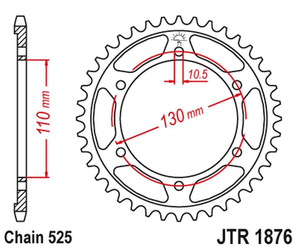 Jt Zębatka Tylna 4385 45 Suzuki Gsxr 750 '11-'19, Yamaha Mt-09 '14-'20, R6