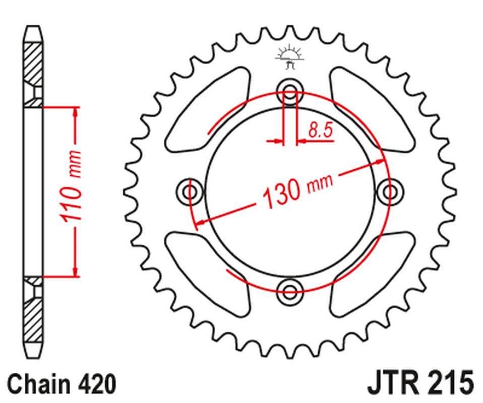 Jt Zębatka Tylna 4306 47 Honda Cr 80/85 '85-'07 430647Jt Łańc. 420
