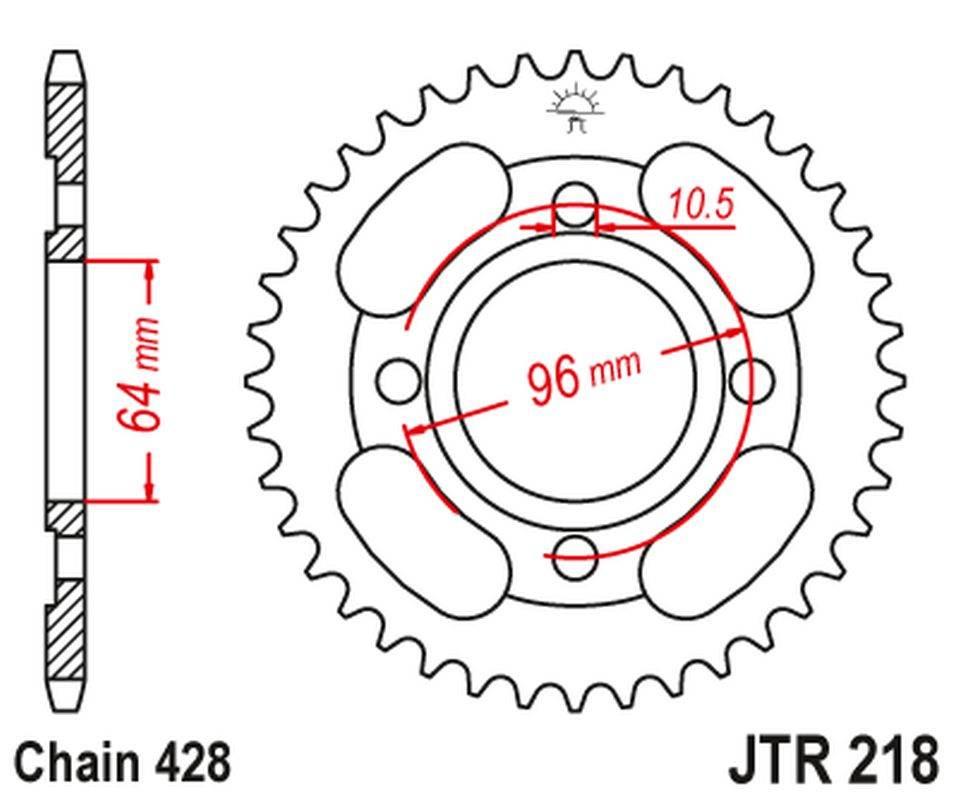 Jt Zębatka Tylna 4521 44 Honda Cg 125 '00-06 452144Jt Łańc.428