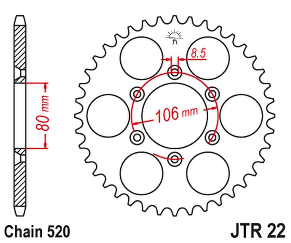 Jt Zębatka Tylna 3560 45 Aprilia Sx 125 '08-'12, Mx 125 '04-'07 356045Jt Ła