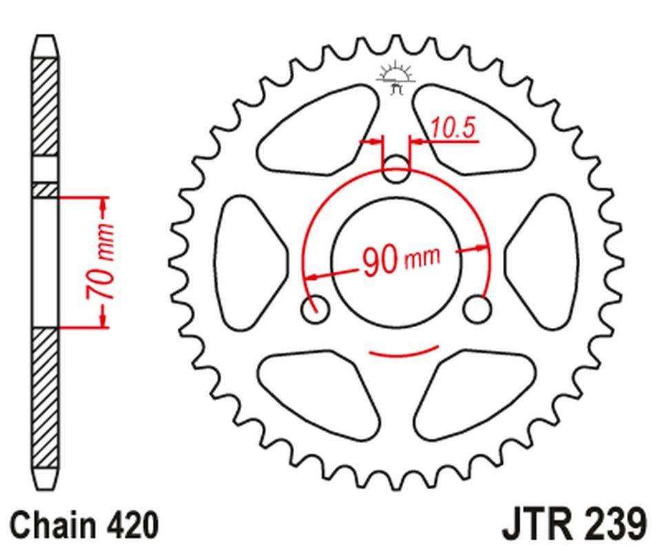 Jt Zębatka Tylna 239 40 Honda Mtx 80R '83-'86, Mbx 50 23940Jt Łańc. 420