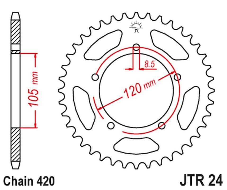 Jt Zębatka Tylna 3565M 55 Aprilia 50Rx '98-'05, 50Sm '03-'06 3565M55Jt Łańc