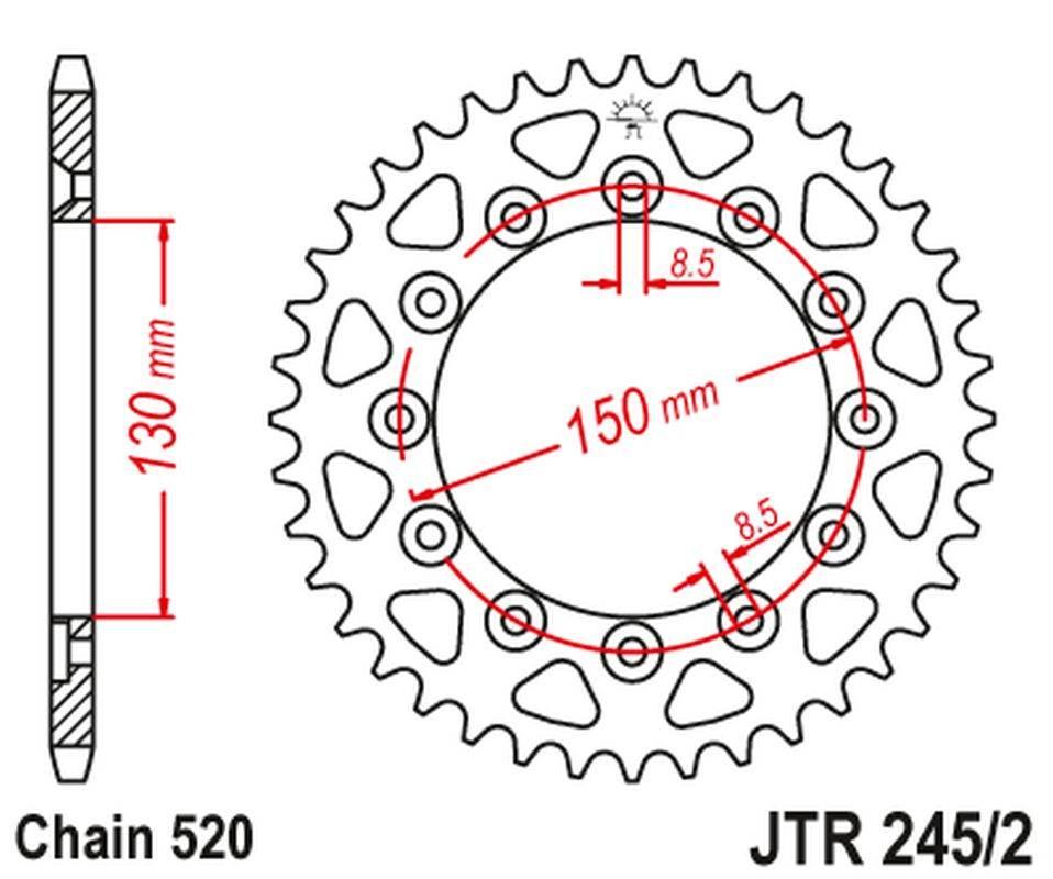 Jt Zębatka Tylna 270 42 Yamaha Yz/Yzf/Wrf '99-'24 27042Jt Jtr245/2.42 Łańc