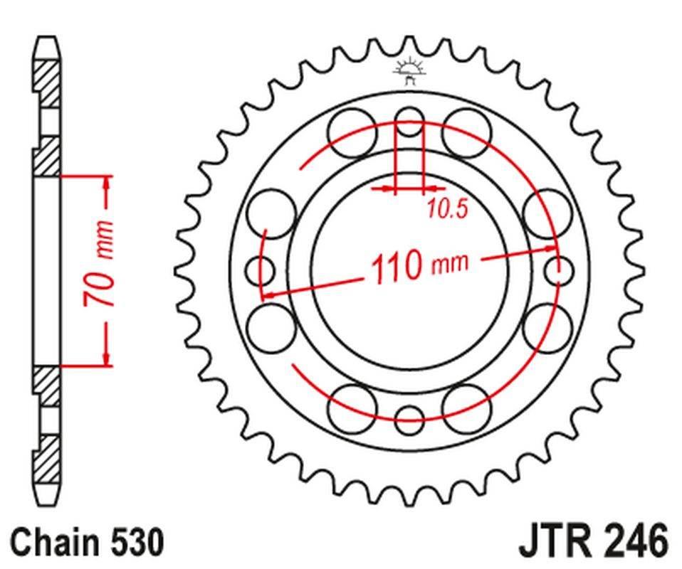 Jt Zębatka Tylna 246 34 Honda Cb 250 N '78-82' Cm/Cb 400 N/T/A '78-83' 2463
