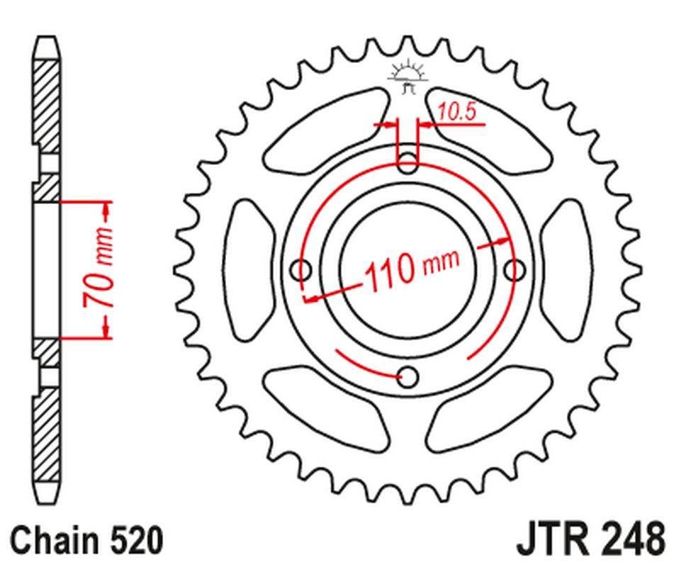 Jt Zębatka Tylna 281 44 Honda Cb 250 Rsa '80-83' 28144Jt Łańc520