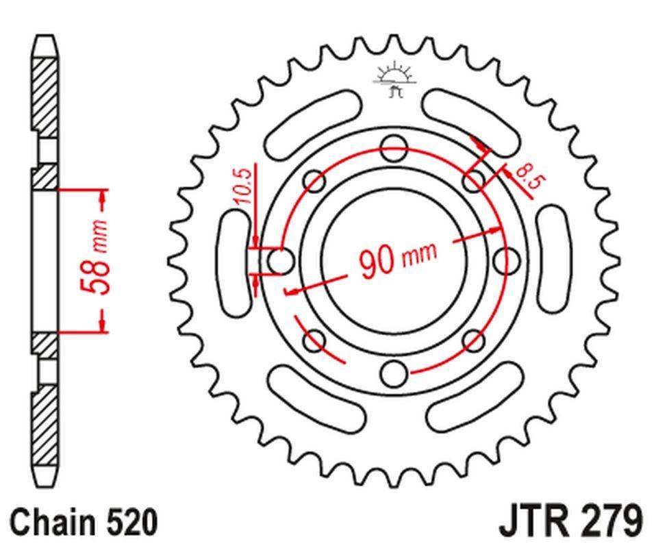 Jt Zębatka Tylna 279 42 Honda Vt 125C '99-'07 27942Jt Zamienna Z 4668 42 Jt