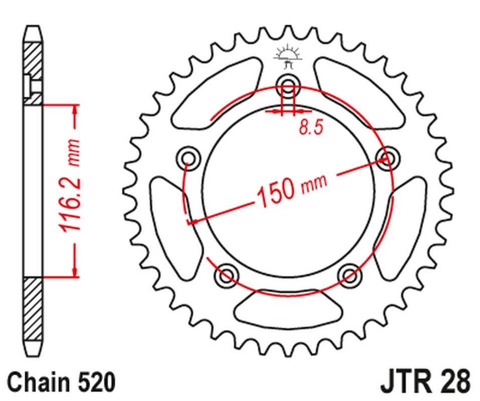 Jt Zębatka Tylna 4329 42 Aprilia Rs 250 '95-04' 432942Jt Łańc.520