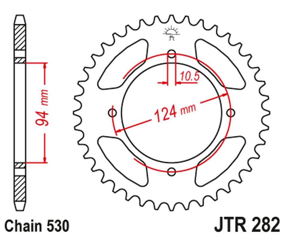 Jt Zębatka Tylna 282 36 Honda Cb 500F/K '78-'80 28236Jt Łańc. 530