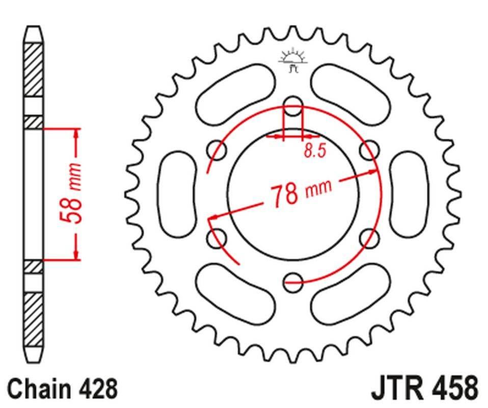 Jt Zębatka Tylna 826 40 Kawasaki Kh 100 '93-94', Kh 125 '83-94' 6 Otwotów 8