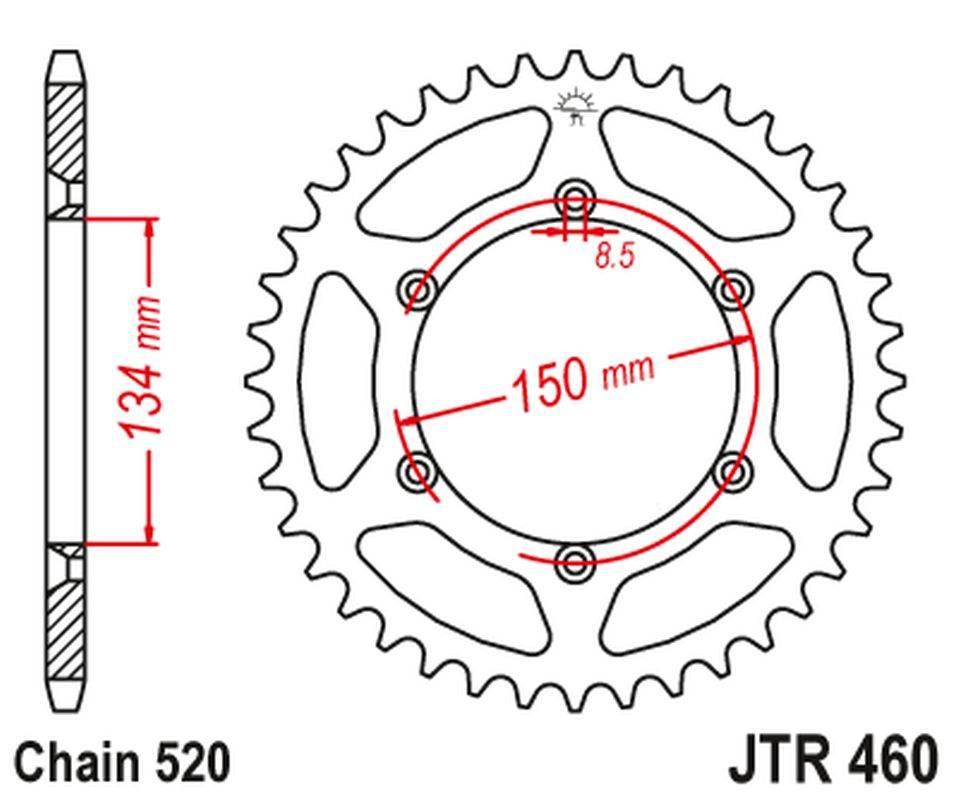 Jt Zębatka Tylna 489 39 Kawasaki Kx/Kxf `84-24 48939Jt Łańc. 520