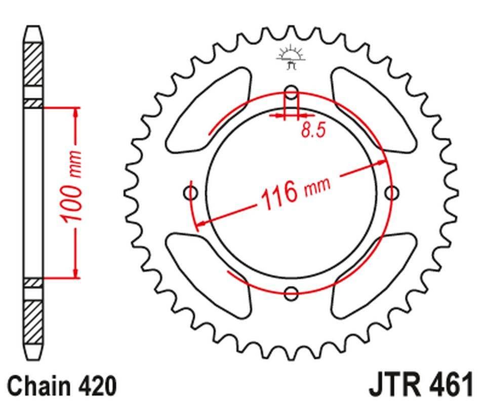 Jt Zębatka Tylna 467 47 Kawasaki Kx 80/85 '86-'17 46747Jt Łańc. 420