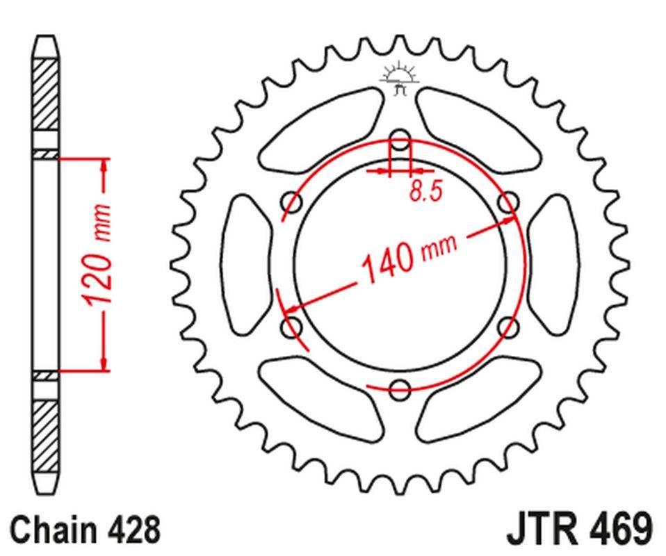 Jt Zębatka Tylna 469 44 Kawasaki Ke 175 '79-83', Kv 175 '81-89' 46944Jt Łań