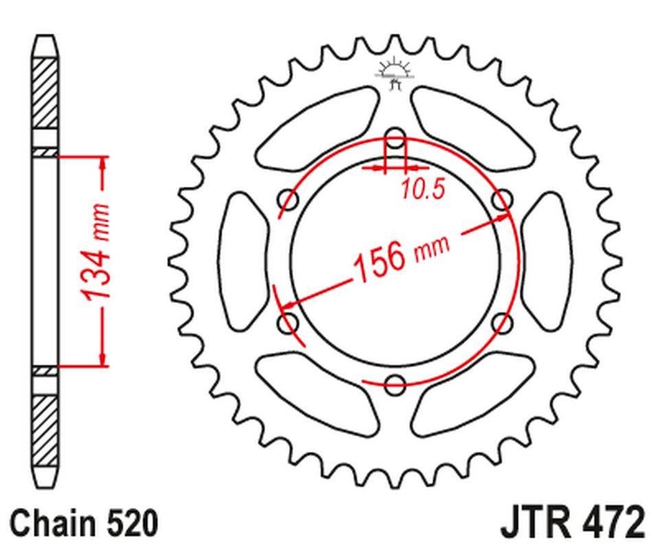 Jt Zębatka Tylna 473 40 Kawasaki Z 200 '77-83', Z 250 '81-83' 47340Jt Łańc