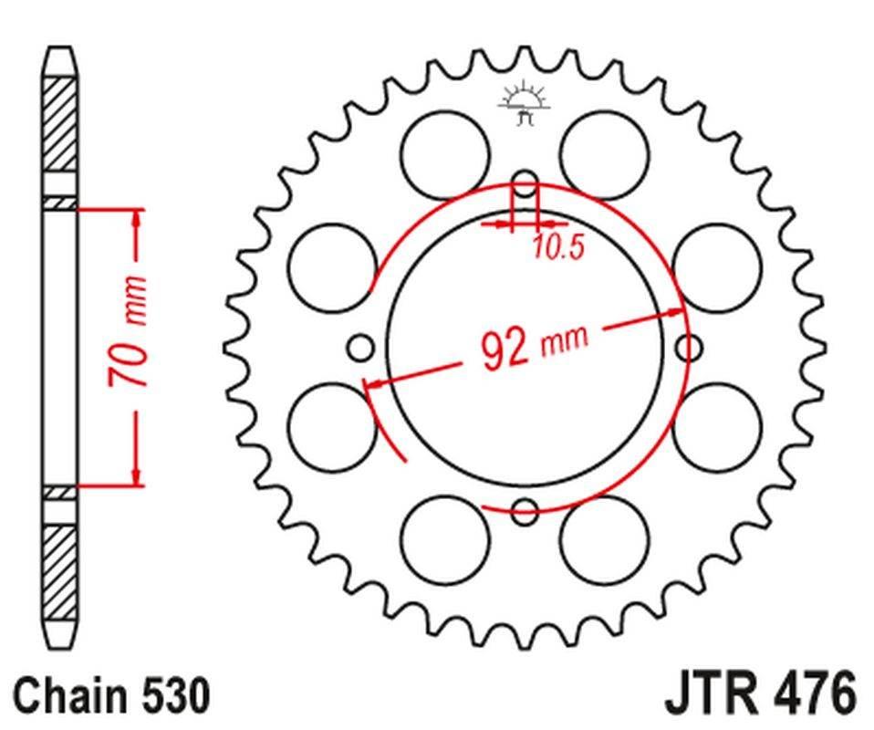 Jt Zębatka Tylna 476 45 Kawasaki Gpz 250 '83-85', Z 250/400/440/500/550 '78