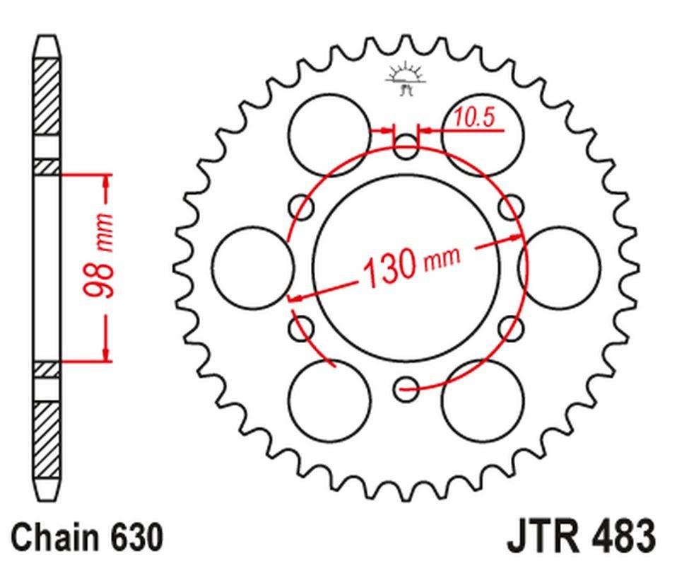 Jt Zębatka Tylna 483 33 Kawasaki Z 900 '73-76' 48333Jt Łańc.630