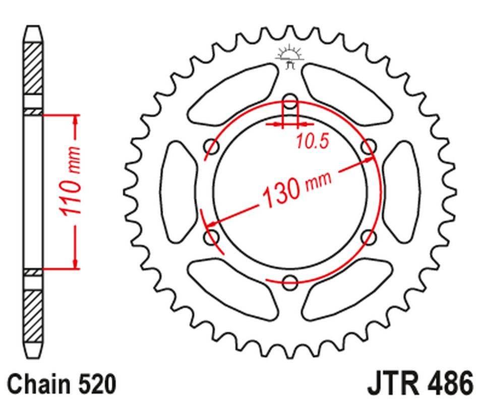 Jt Zębatka Tylna 504 45 Kawasaki Ex250 Ninja '08-'12 50445Jt Łańc. 520 Czar
