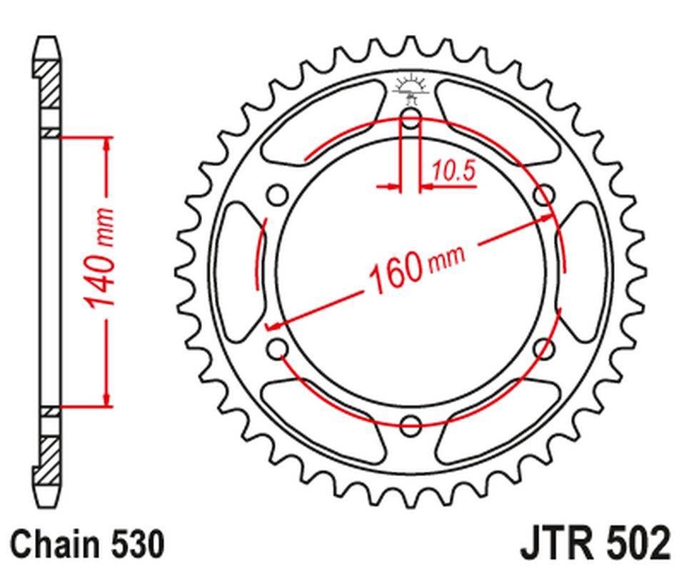 Jt Zębatka Tylna 502 44 Kawasaki Gpz 750 '84-88', Gpz 1100 '95-98', Zz-R 11