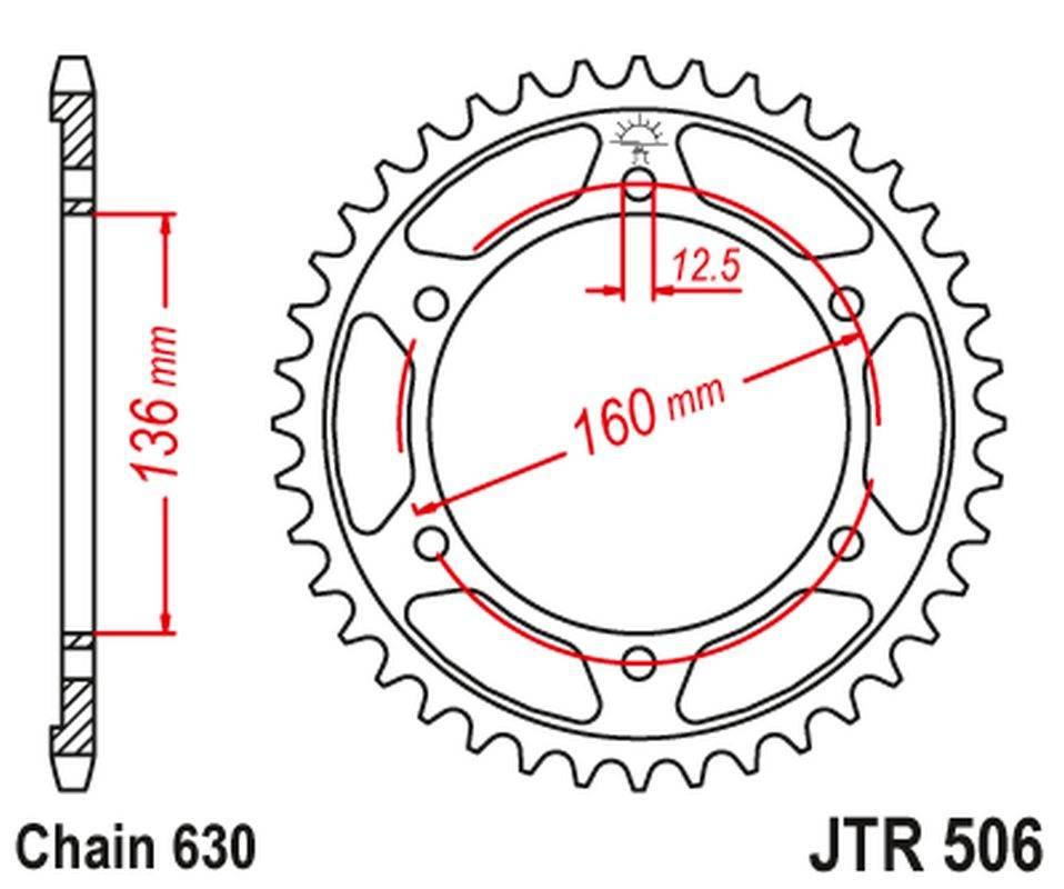 Jt Zębatka Tylna 500M 40 Kawasaki Gpz 1000 Rx '86-89' 500M40Jt Łańć.630 Kon