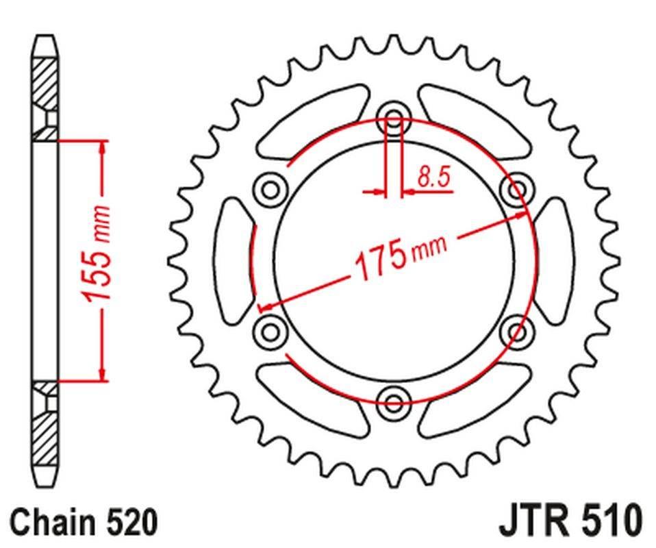Jt Zębatka Tylna 1503 46 Husqvarna 125/250 Wrk '88-89', Cagiva 125/250 Wmx
