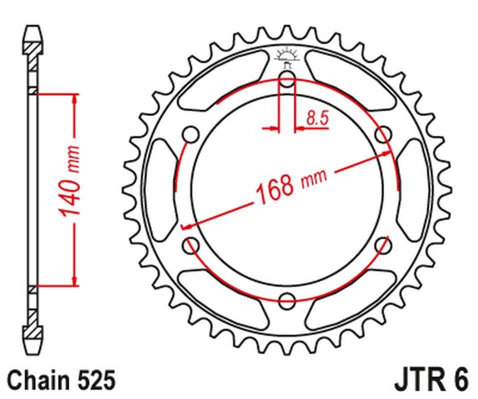 Jt Zębatka Tylna 4550 42 Bmw F800R Otwór Na Śrubę 8,5Mm 455042Jt Łańc. 525