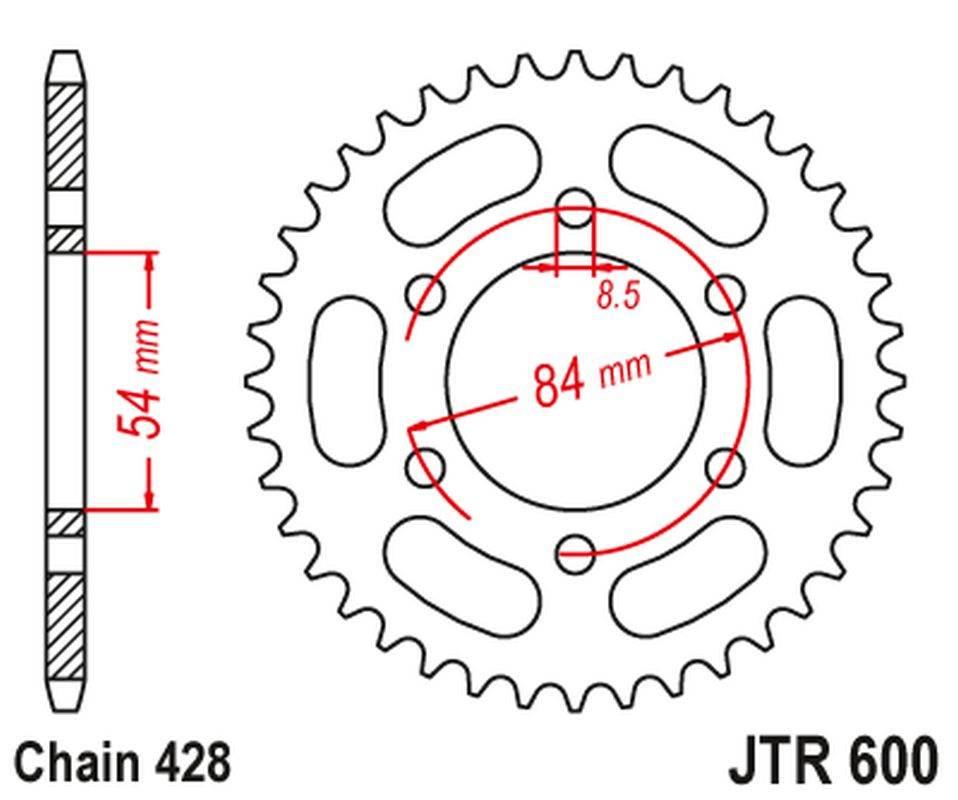 Jt Zębatka Tylna 1197 52 Gilera 125 Rtx '85-88'; 119752Jt Łańc.428